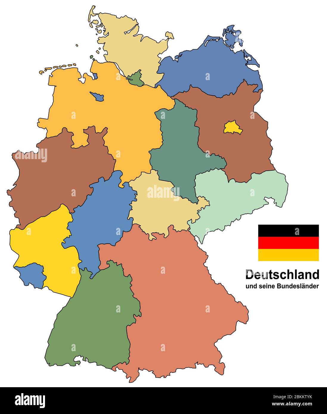 pays d'europe de l'ouest allemagne et les etats fédéraux Illustration de Vecteur