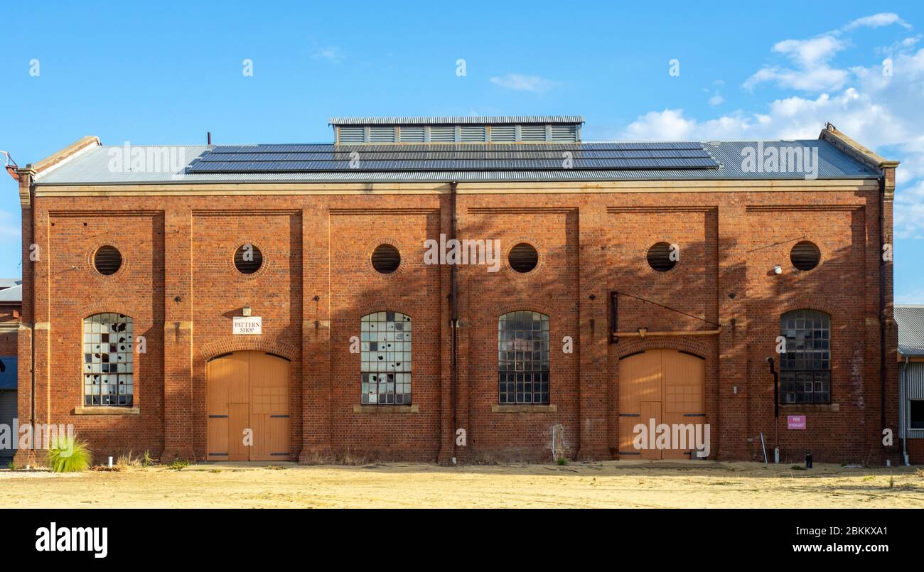 Ancien magasin de modèles où les modèles de bois ont été fabriqués pour des modèles d'instruments métalliques à Midland Railway ateliers Perth Australie occidentale Banque D'Images