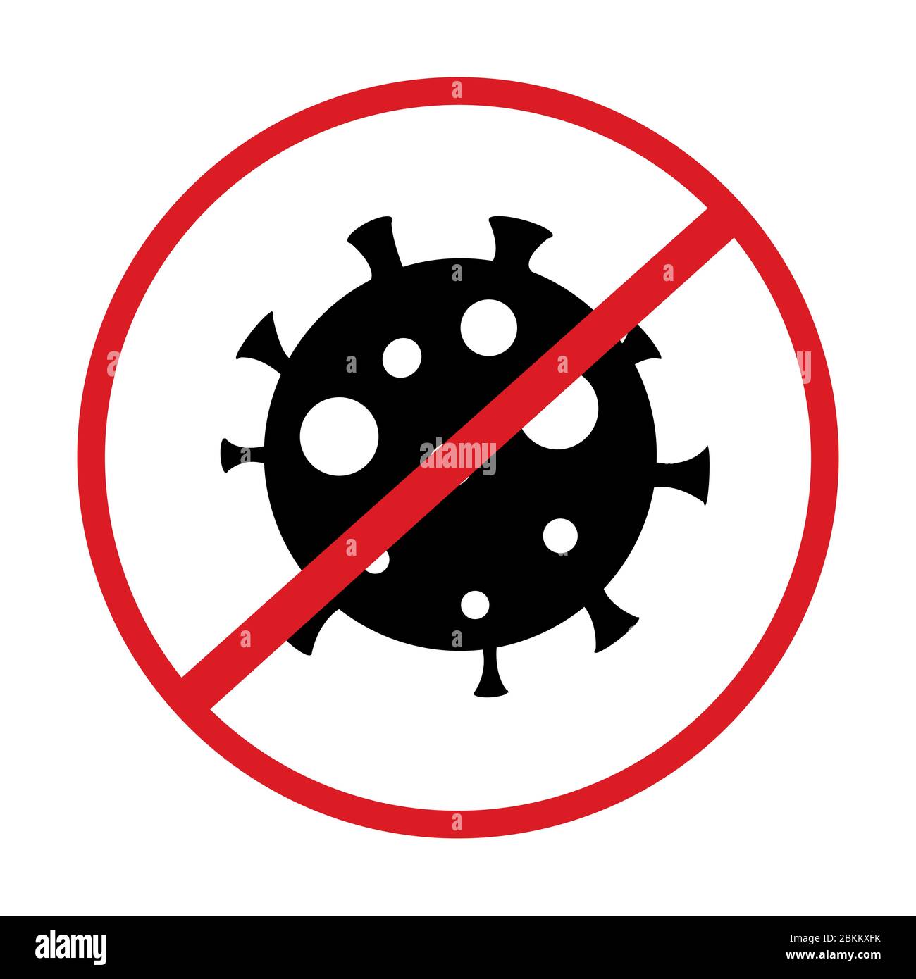 Signe stop covid-19. Pas d'infection et d'arrêt des concepts de coronavirus. Attention 2019-nC0. 2019-éclosion de ncov. Concept médical pandémique avec cellules dangereuses. Illustration de Vecteur