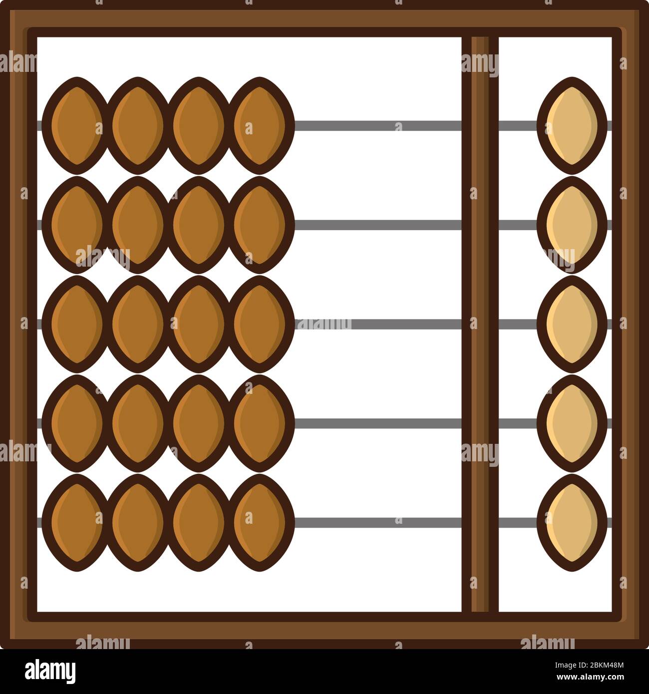 Icône de ligne vectorielle Abacus japonaise traditionnelle. Symbole de couleur isolé pour la comptabilité et les mathématiques. Illustration de Vecteur