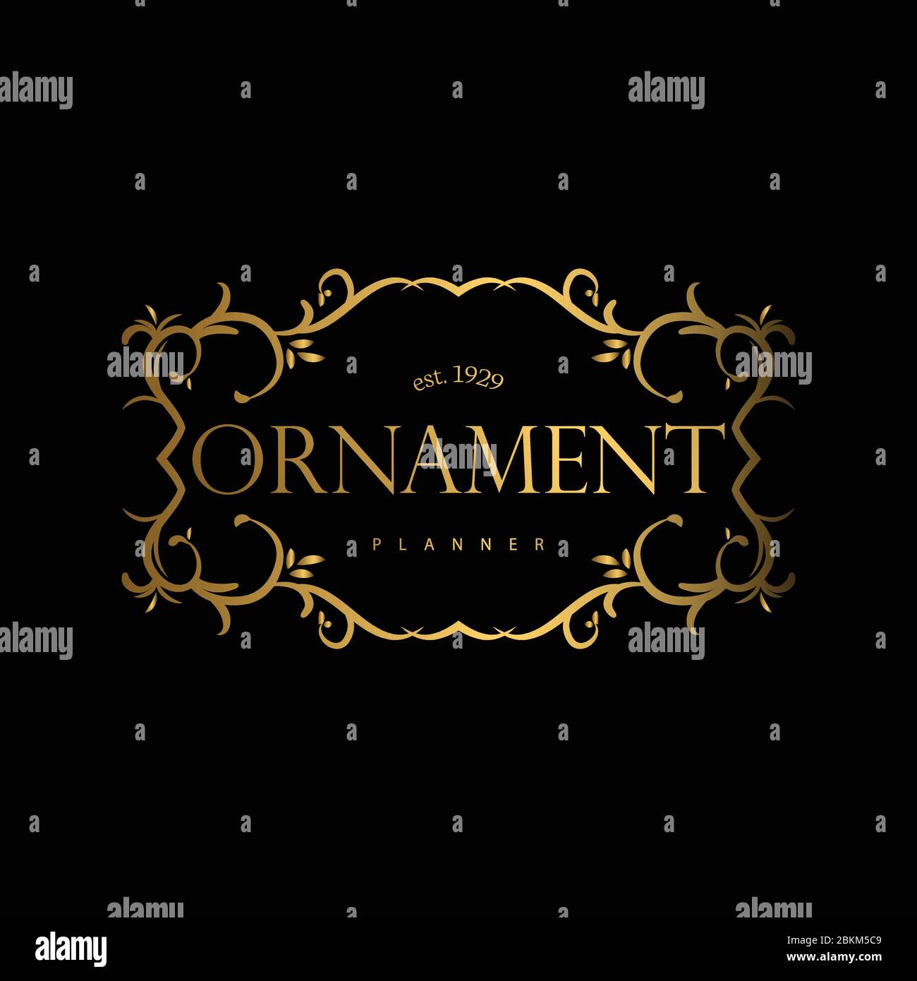 Logo Premium Luxury avec couleur dorée. Concept luxueux, ornement