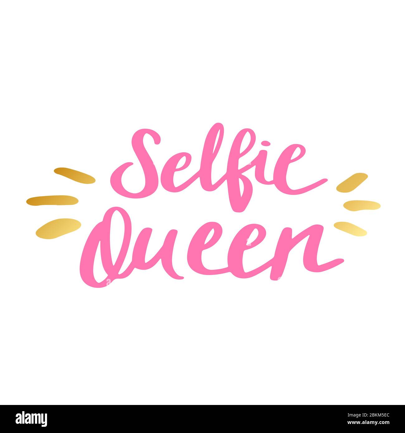 Imprimé Reine selfie dans un style doiche à main simple. Inscription tendance, texte manuscrit. Motif lettres girally pour imprimés t-shirts, étuis pour téléphones, mugs ou affiches. Illustration vectorielle vintage Illustration de Vecteur