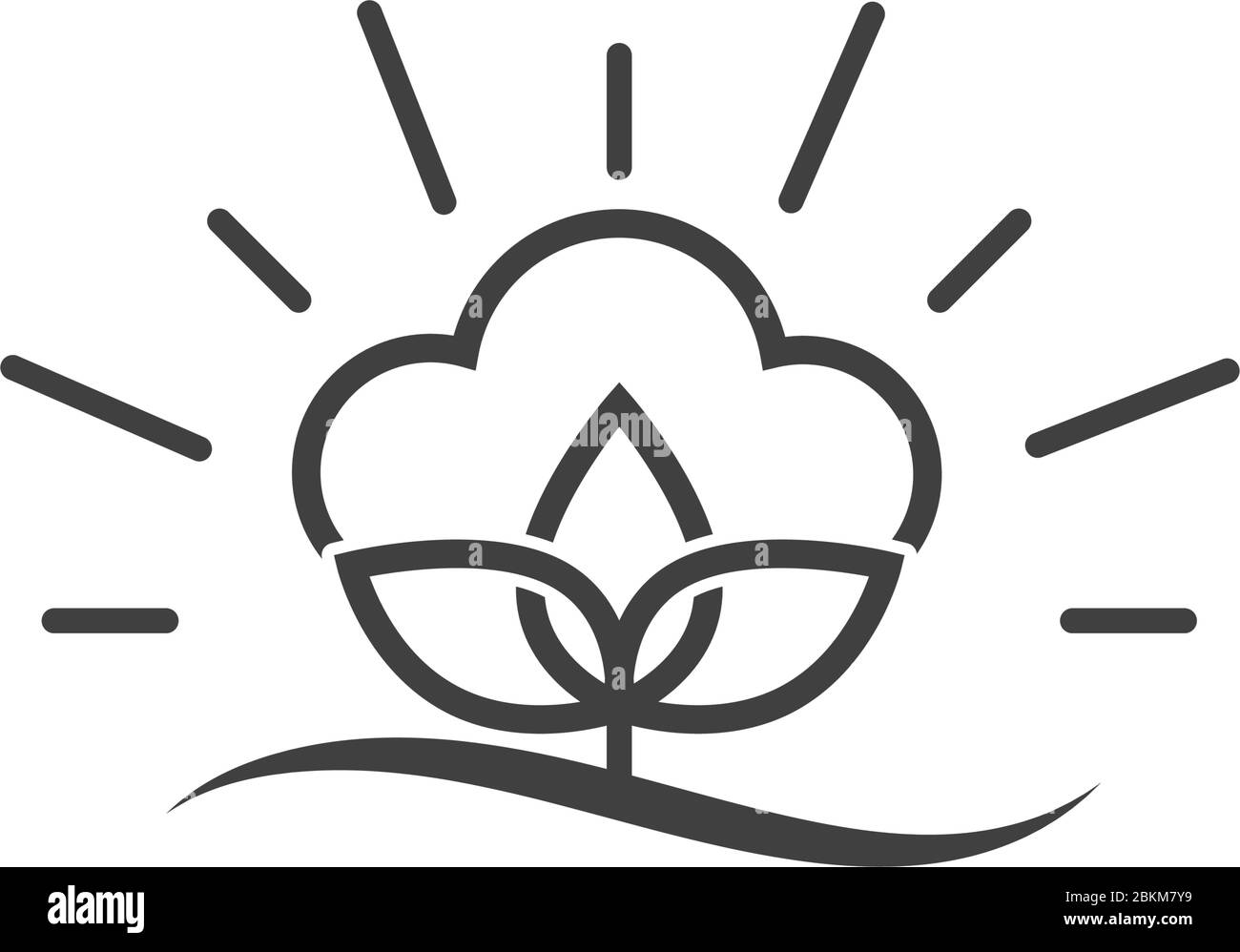 Symbole de modèle d'icône à motif fleuri en coton Illustration de Vecteur