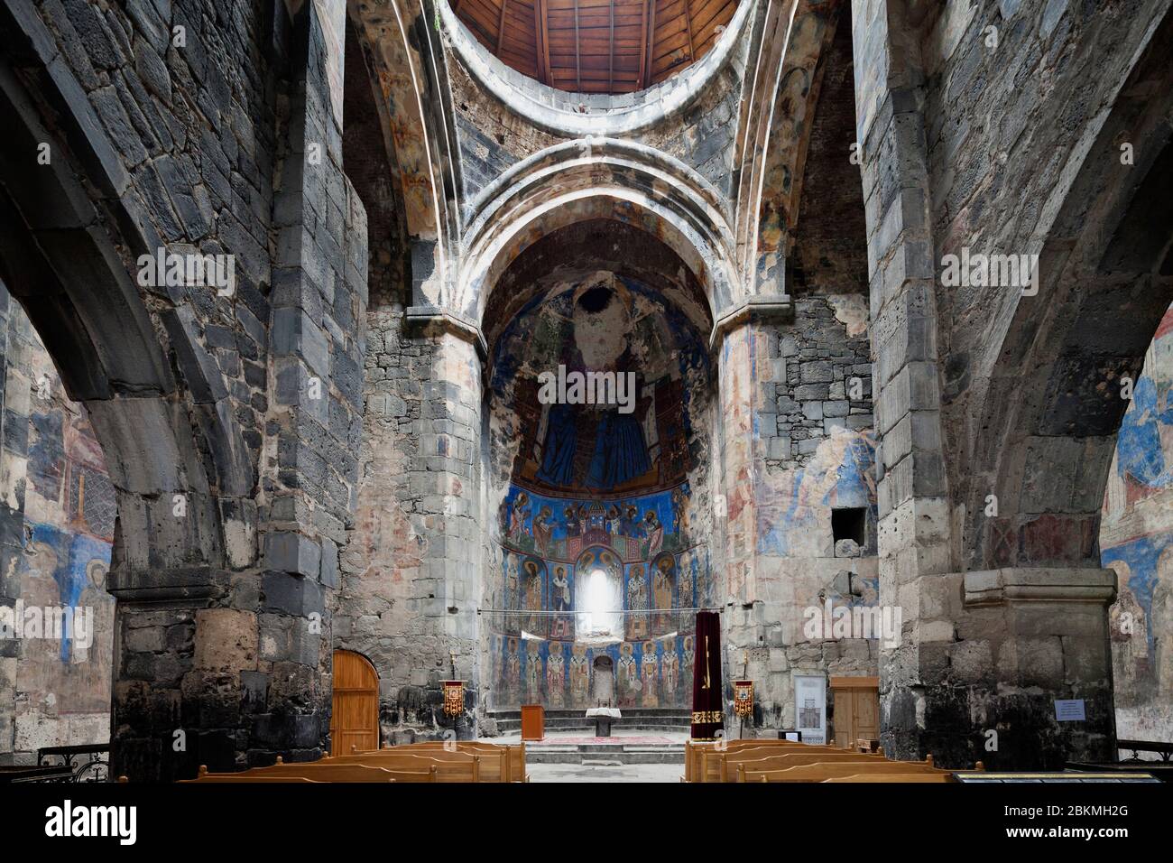Intérieur et fresques du monastère Akhtala, église arménienne, complexe médiéval de monastère, Akhtala, province de Lori, Arménie, Caucase, Asie Banque D'Images