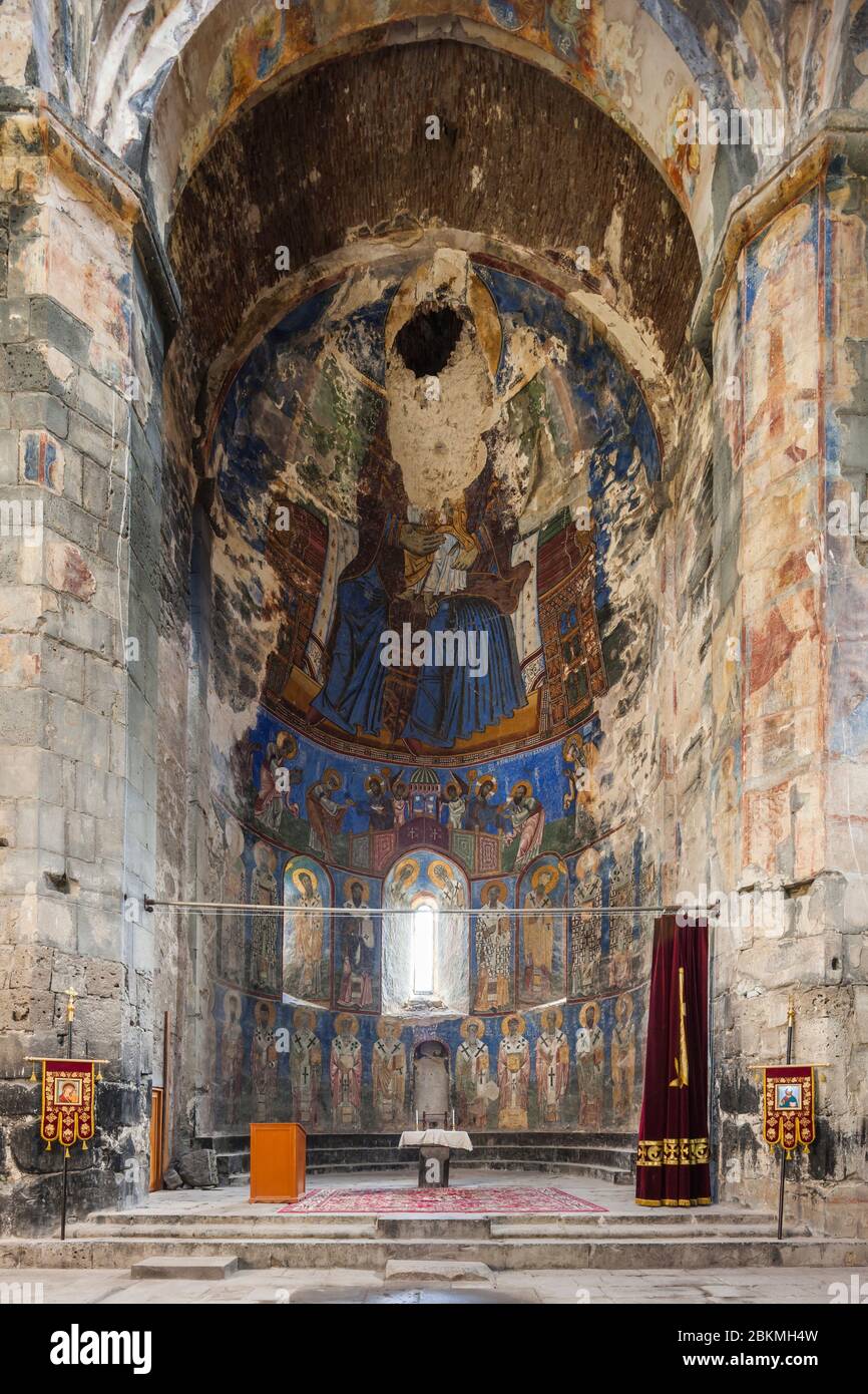 Intérieur et fresques du monastère Akhtala, église arménienne, complexe médiéval de monastère, Akhtala, province de Lori, Arménie, Caucase, Asie Banque D'Images