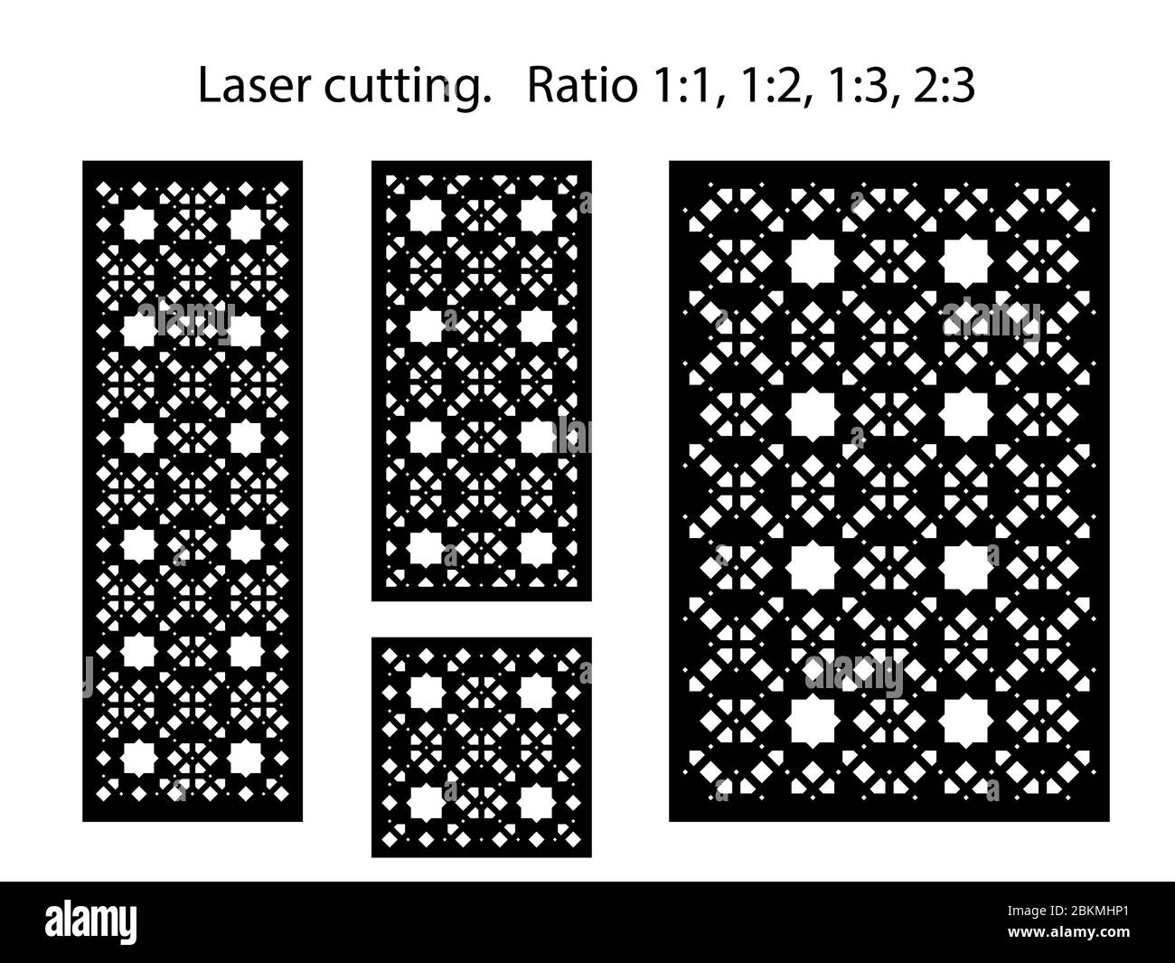 Jeu de panneaux vectoriels décoratifs, écrans pour la découpe au laser. Modèle pour cloison intérieure de style arabe islamique Illustration de Vecteur Jeu de panneaux vectoriels décoratifs, écrans pour la découpe au laser. Modèle pour cloison intérieure de style arabe islamique Illustration de Vecteur