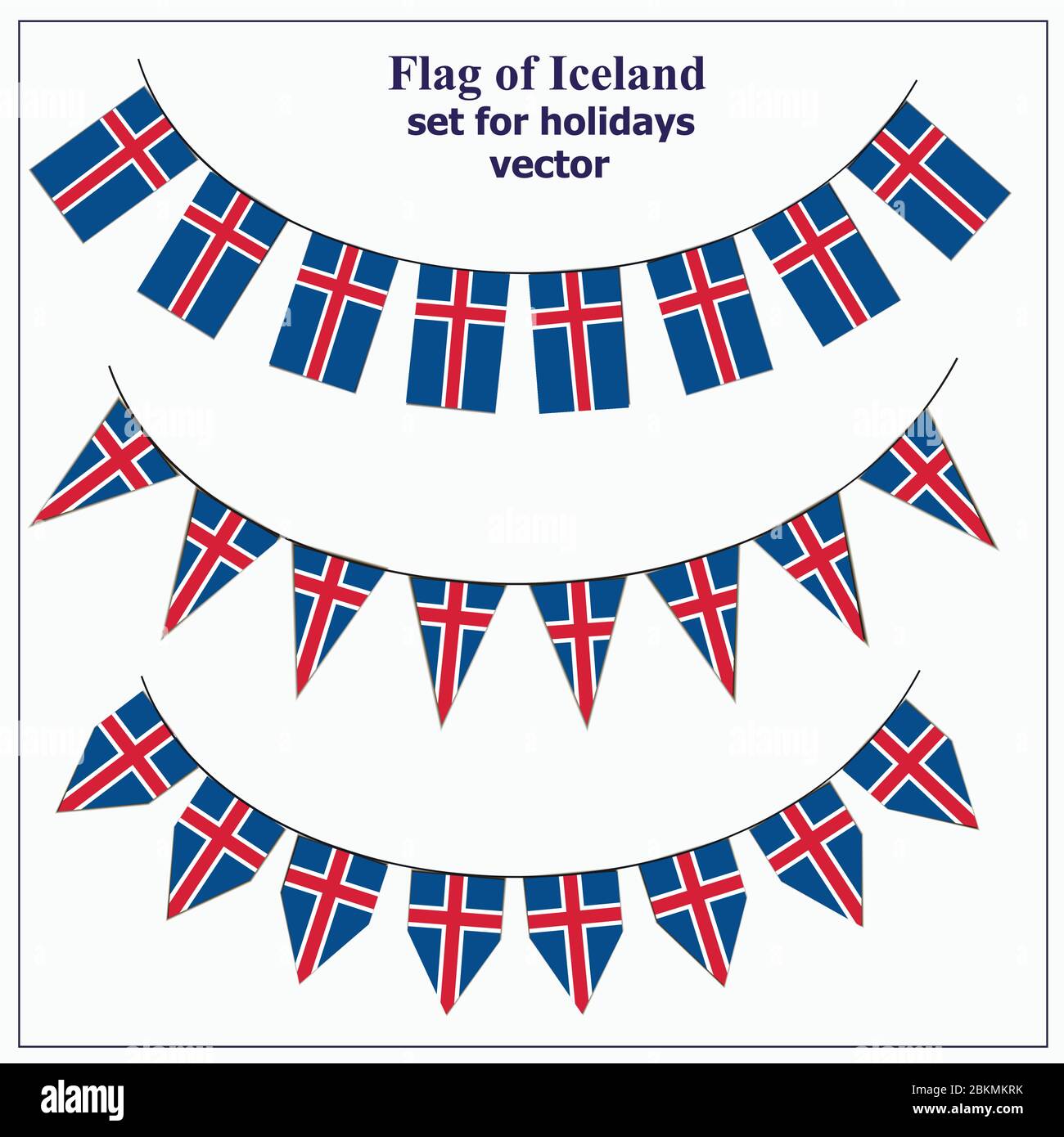 Fond lumineux avec drapeaux de l'Islande. Bonne journée Islande contexte. Ensemble lumineux avec drapeaux. Illustration de Vecteur