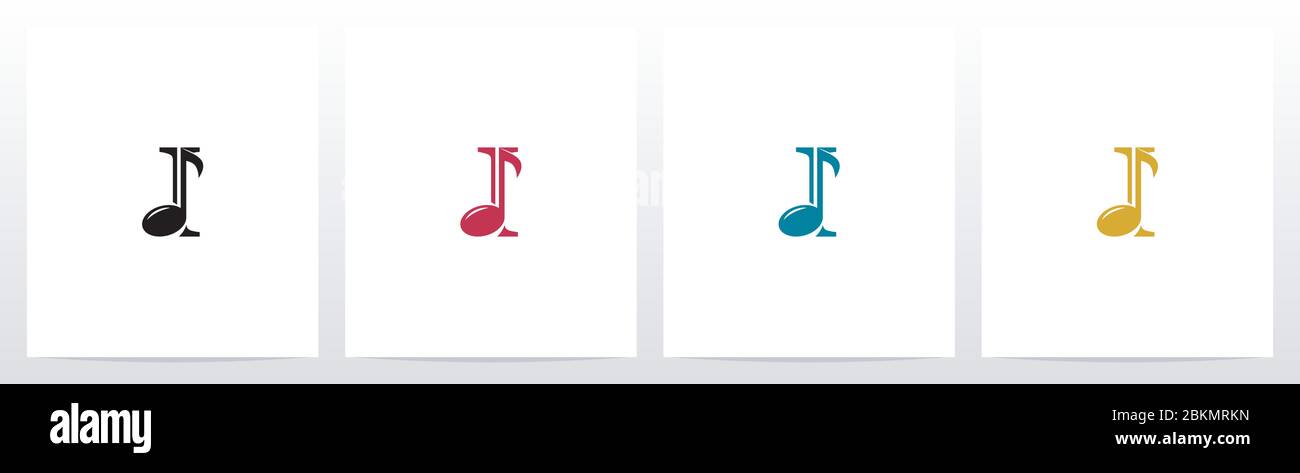 Note musicale sur le logo lettre I Illustration de Vecteur