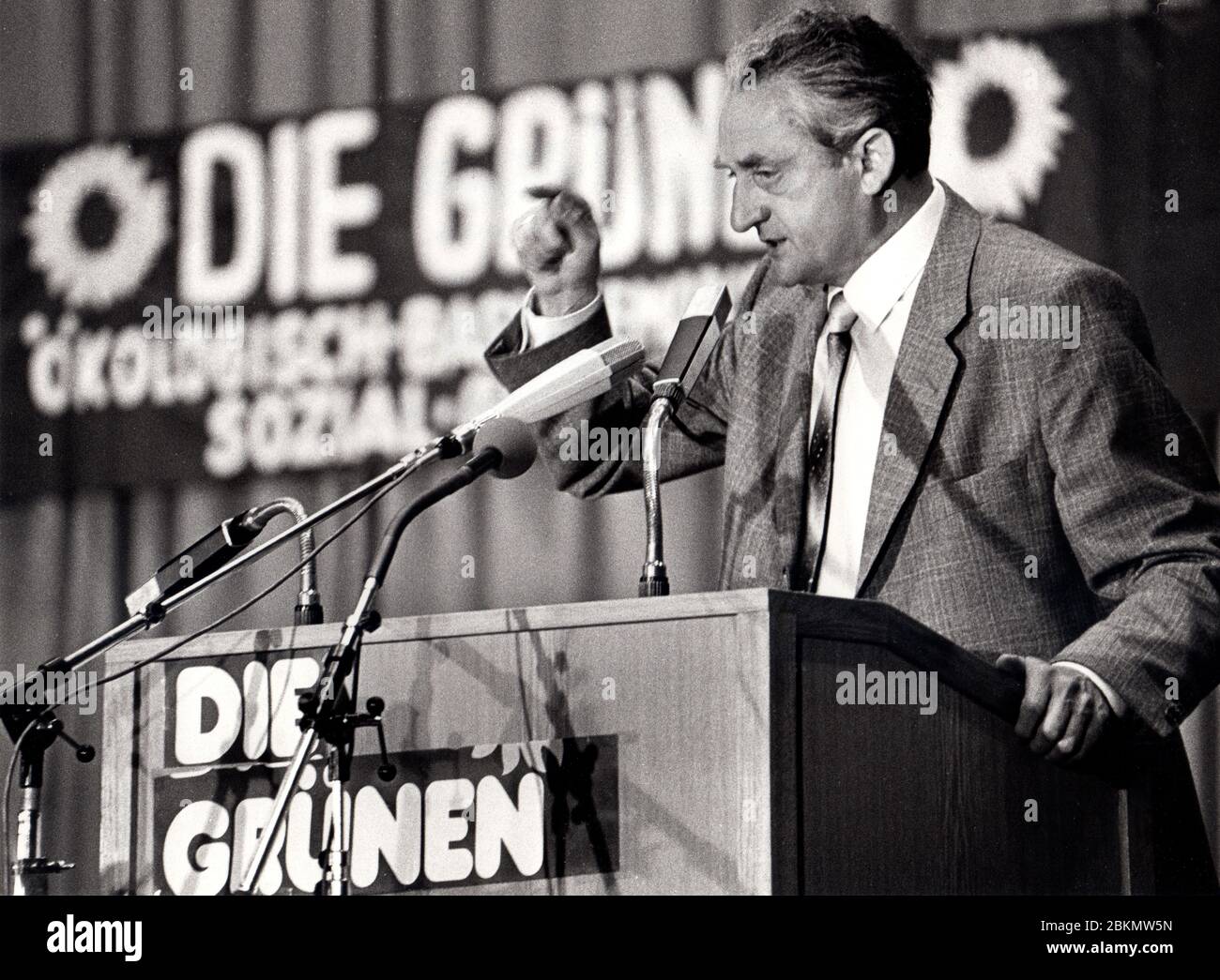 Dortmund, Allemagne, 22 juin 1980 - HERBERT GRUHL à la première convention nationale du Parti Vert allemand (die Gruenen) à Dortmund Banque D'Images