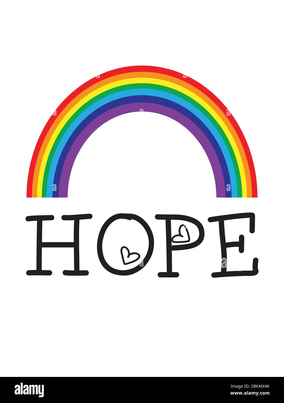 HOPE Rainbow vecteur- pandémie de coronavirus 2020 Royaume-Uni Illustration de Vecteur