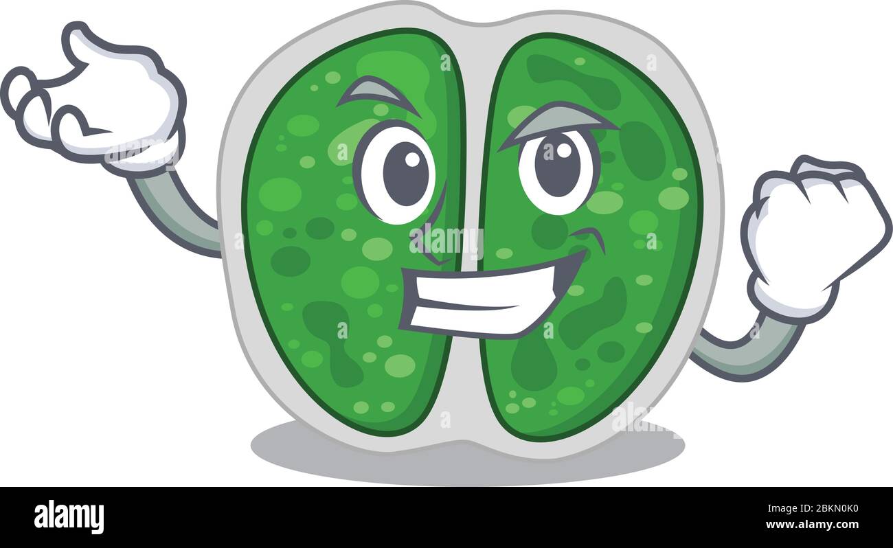 Un concept de mascotte de bactéries de chromocales éblouissant avec le visage heureux Illustration de Vecteur