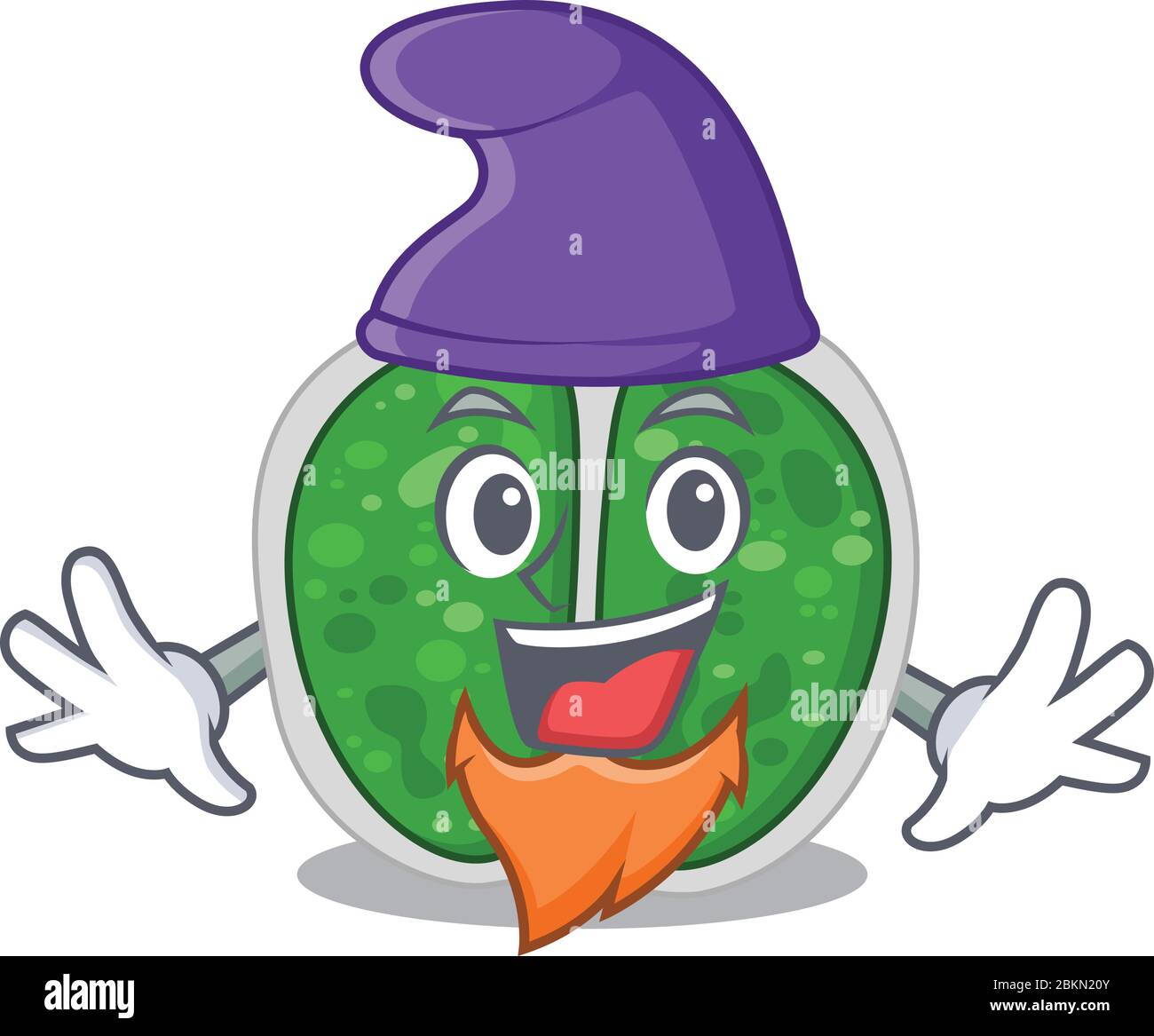 Jolie photo de bactéries chromococcales dans le dessin animé d'Elf Illustration de Vecteur