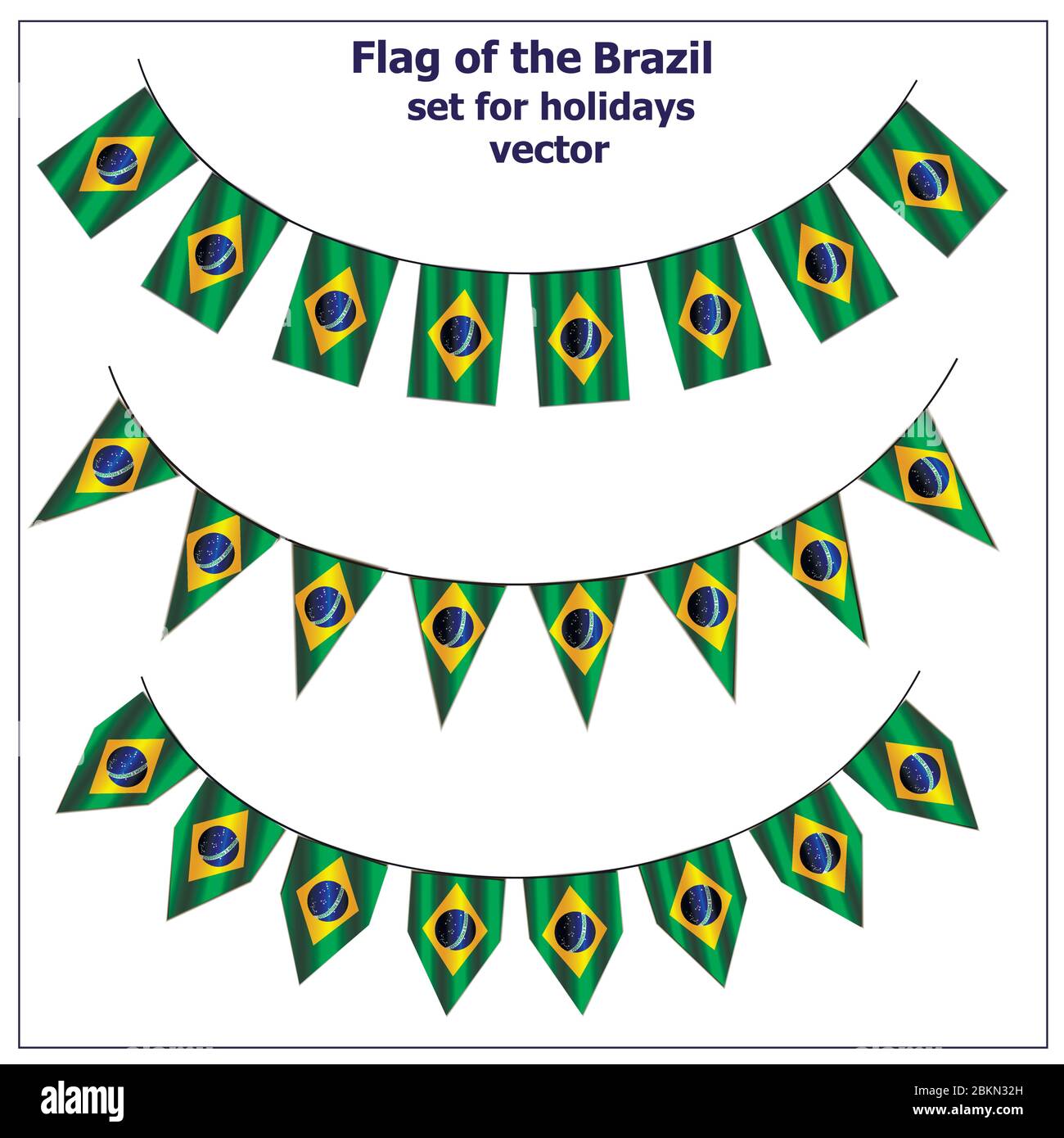 Pour des vacances avec le drapeau du Brésil. Bonne journée au Brésil. Illustration vectorielle avec fond blanc. Illustration de Vecteur