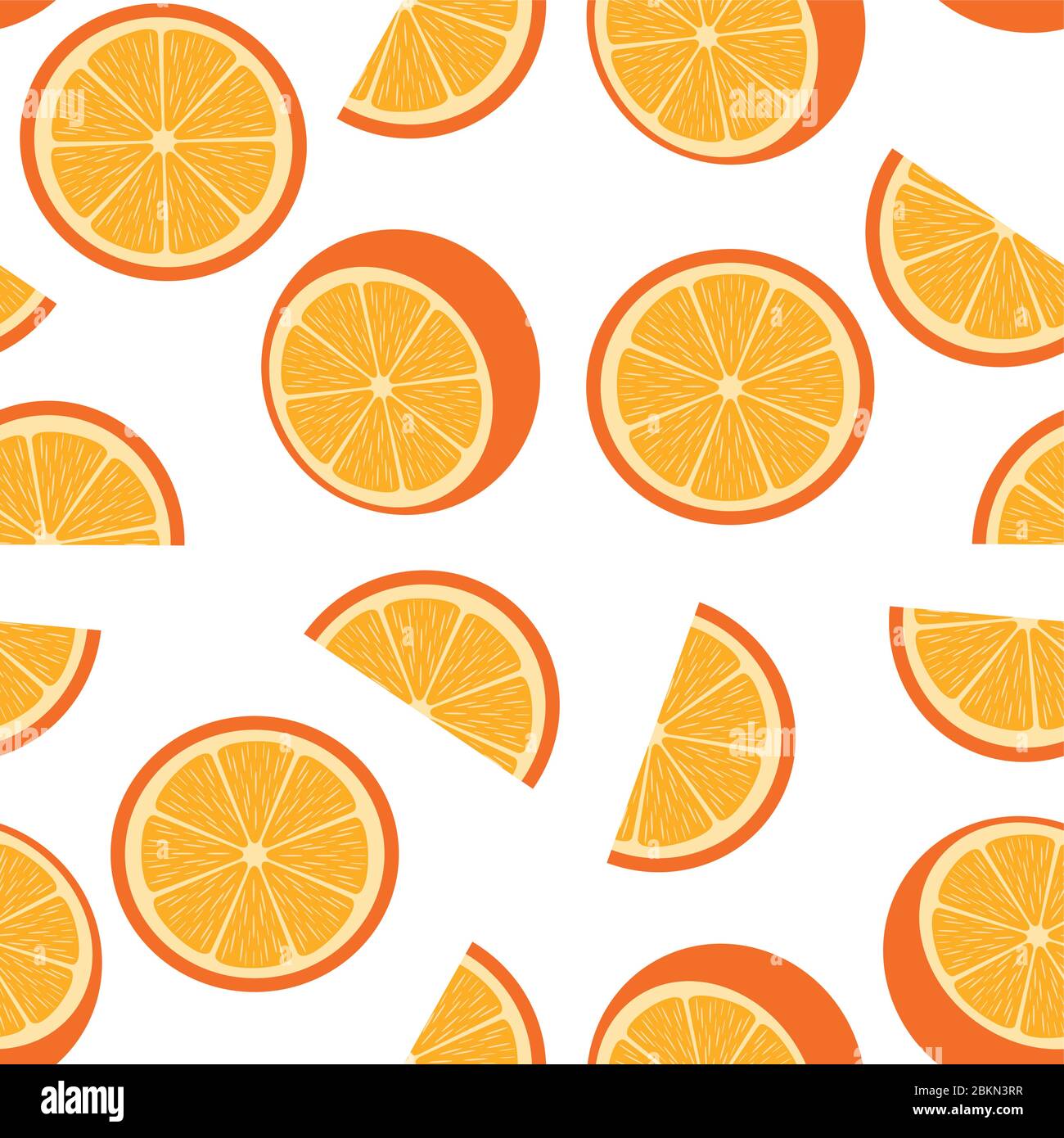 illustration vectorielle d'un arrière-plan orange transparent. Motif de fruits orange vif. Tissu, papier peint, idée de chambre pour enfants. Illustration de Vecteur