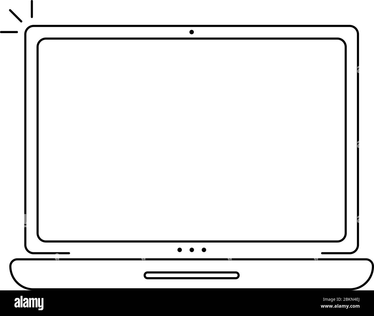 Vecteur de ligne d'icône d'ordinateur portable. Symbole plat simple. Illustration parfaite du pictogramme noir sur fond blanc Illustration de Vecteur