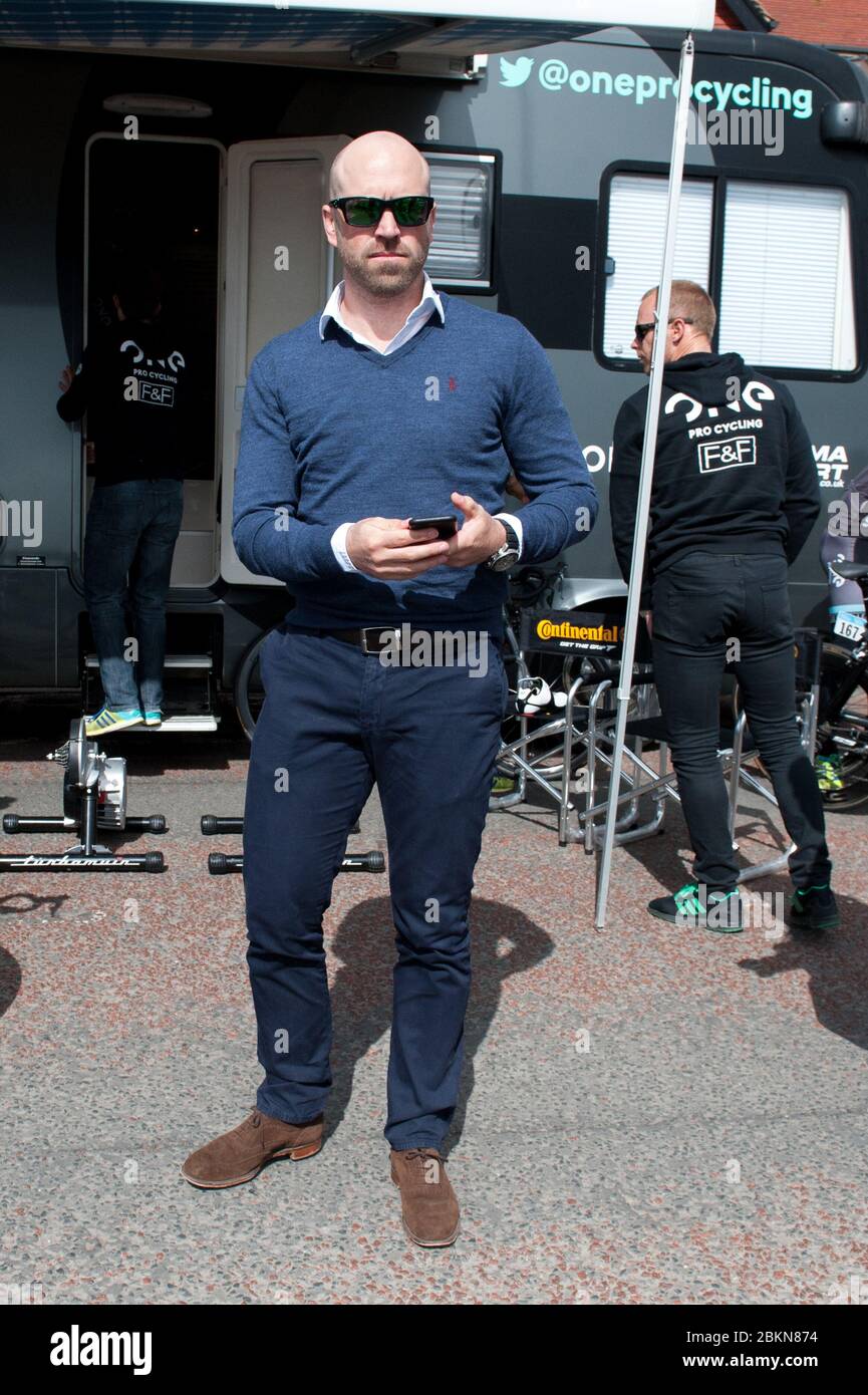 01/05/2015 Tour du Yorkshire. Bridlington à Scarborough. 174km. Matt Prior. Un pro. Banque D'Images