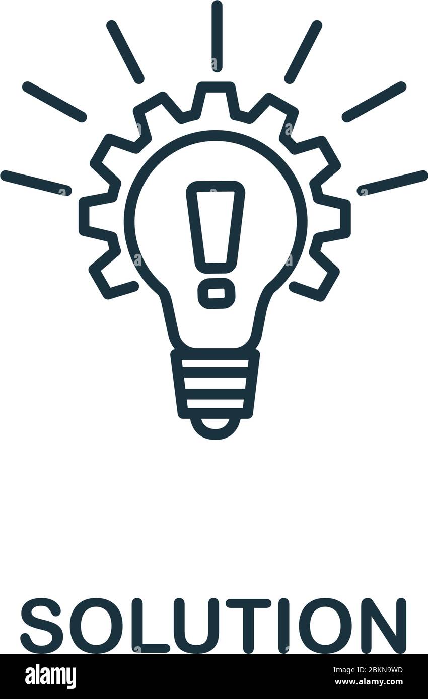 Icône de solution du service clientèle. Symbole de solution simple pour