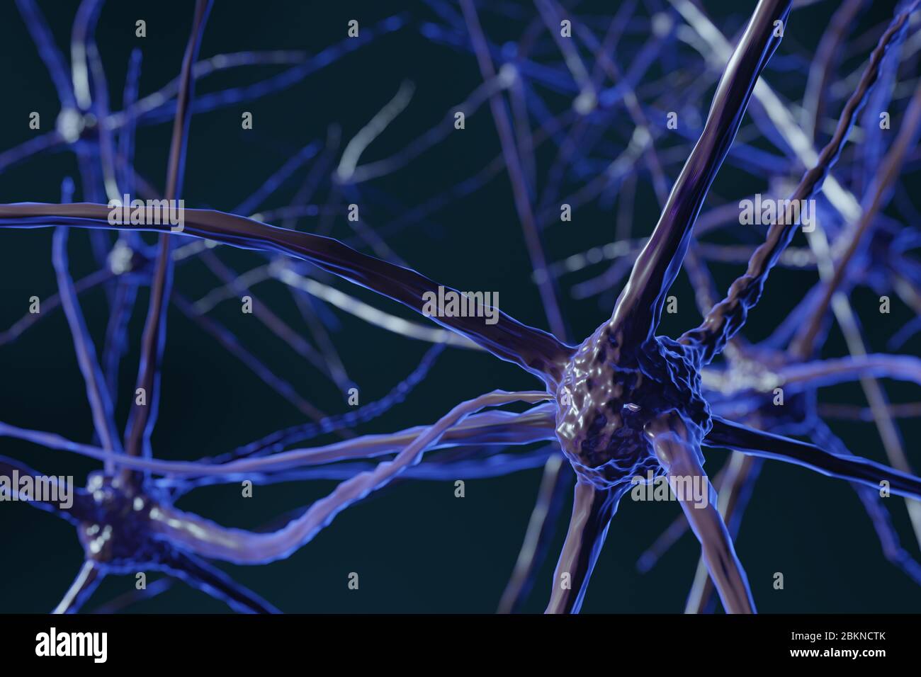 Cellules abstraites de neurones cérébraux avec nœuds de liaison. Les cellules Synapse et neurone envoient des signaux chimiques électriques. Neurones interconnectés avec des composants électriques Banque D'Images