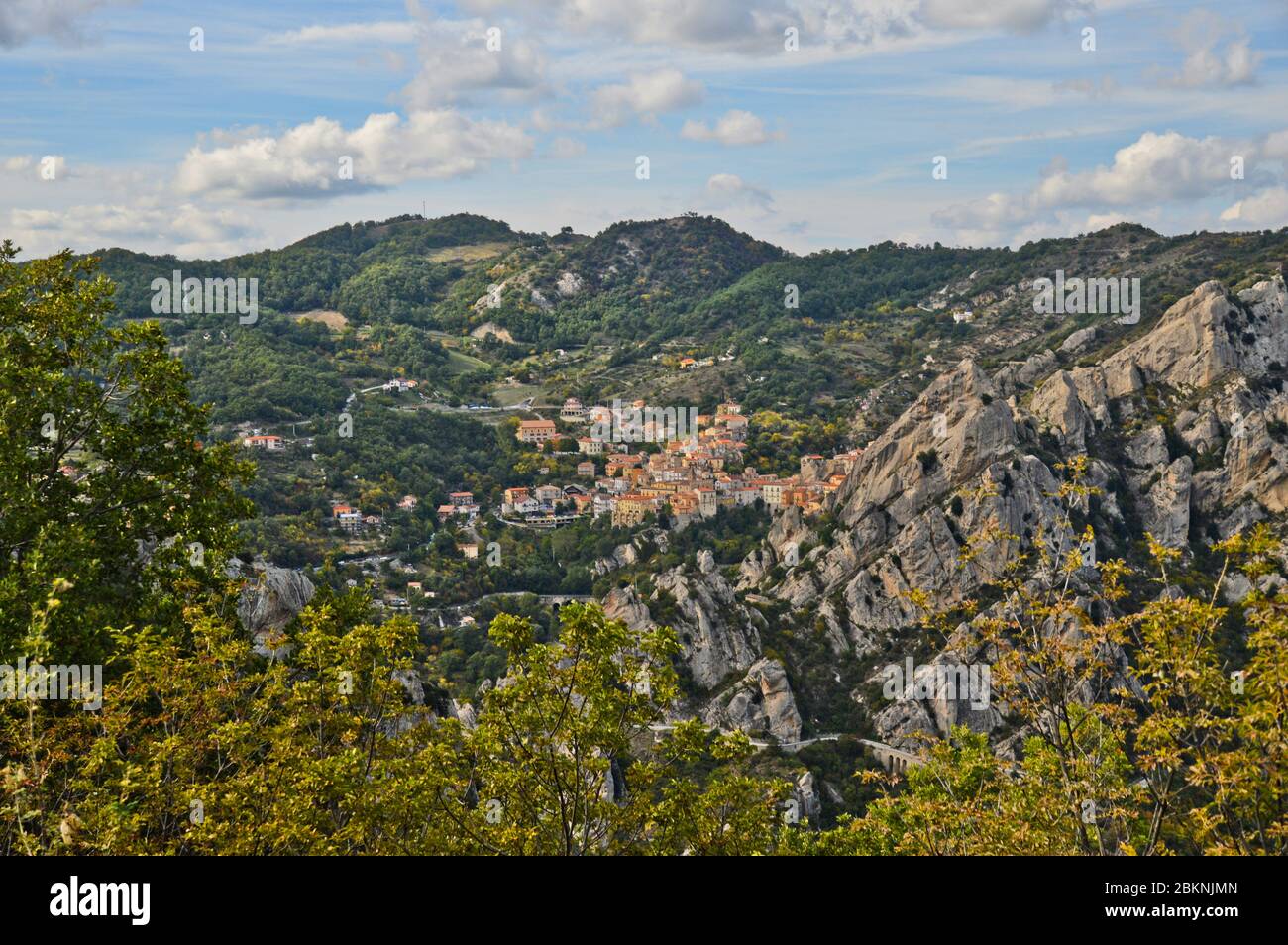 Vue panoramique de Pietrapertosa, à Basilicate, Italie Banque D'Images
