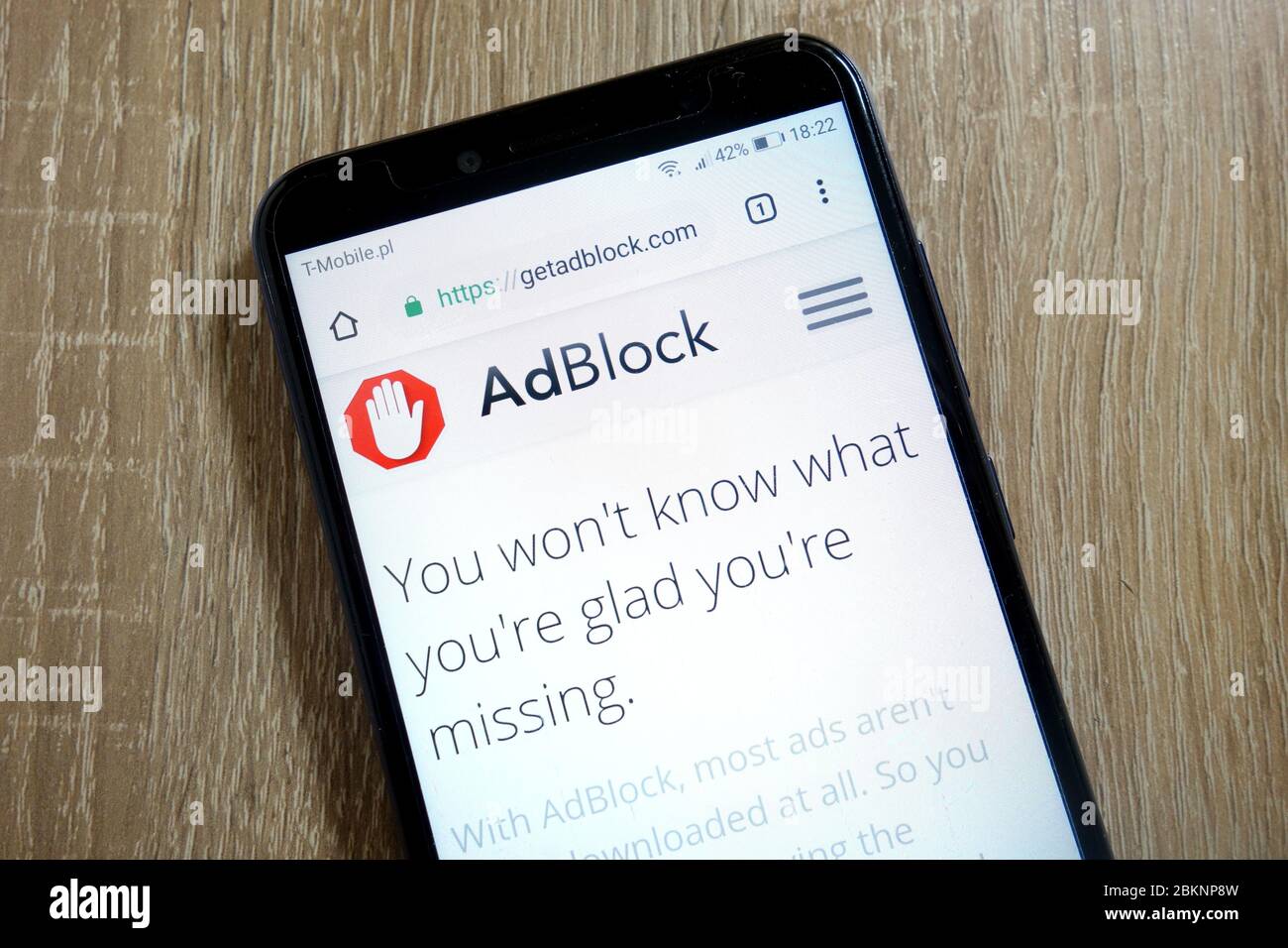 Le site Web Adblock (getadblock.com) est affiché sur le smartphone Photo  Stock - Alamy