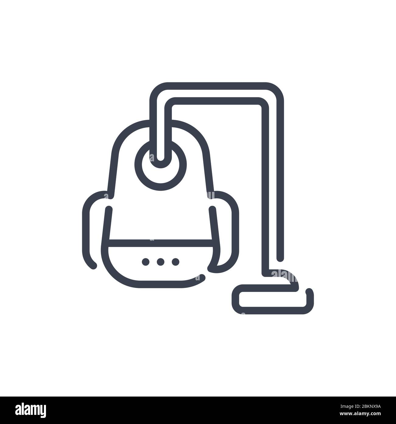 Illustration vectorielle d'une icône ou d'un logo d'aspirateur de couleur noire et de style de ligne Illustration de Vecteur