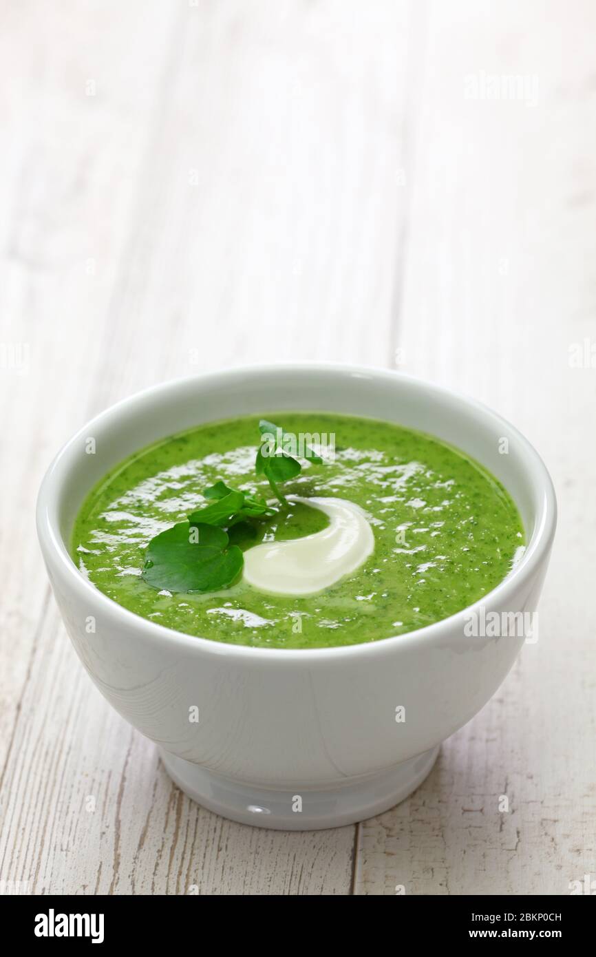 soupe de cresson maison, cuisine britannique Banque D'Images