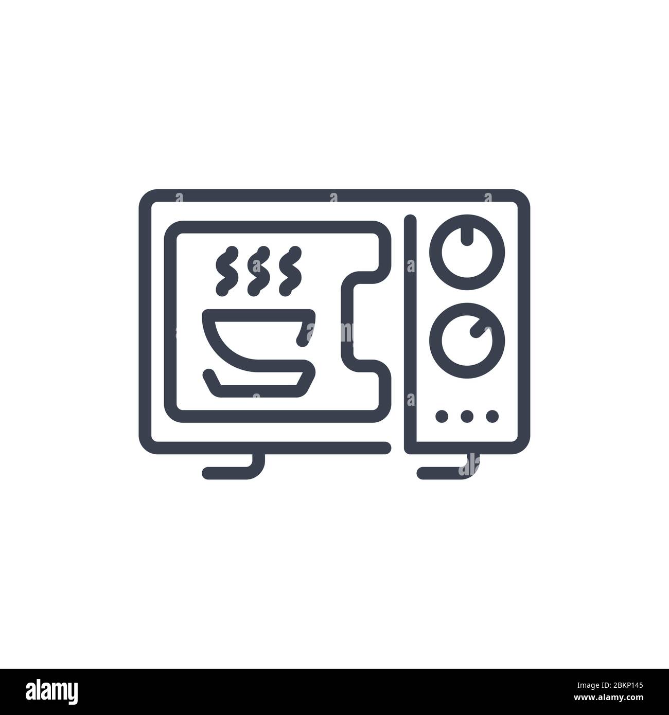 Illustration vectorielle d'une icône ou d'un logo micro-ondes avec une couleur noire et un style de design de ligne Illustration de Vecteur