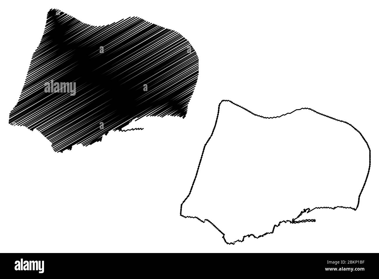 Funchal City (République portugaise, Portugal, île de Madère) illustration vectorielle de carte, esquisse de griffonnage carte de la ville de Funchal Illustration de Vecteur