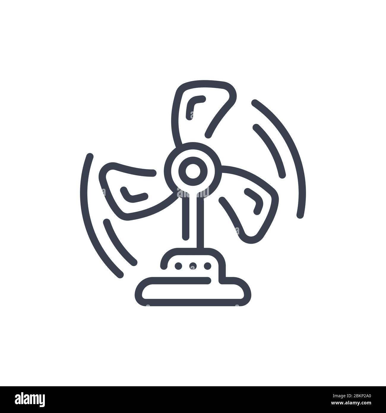 Illustration vectorielle d'une icône ou d'un logo de ventilateur électrique avec une couleur noire et un style de design de ligne Illustration de Vecteur