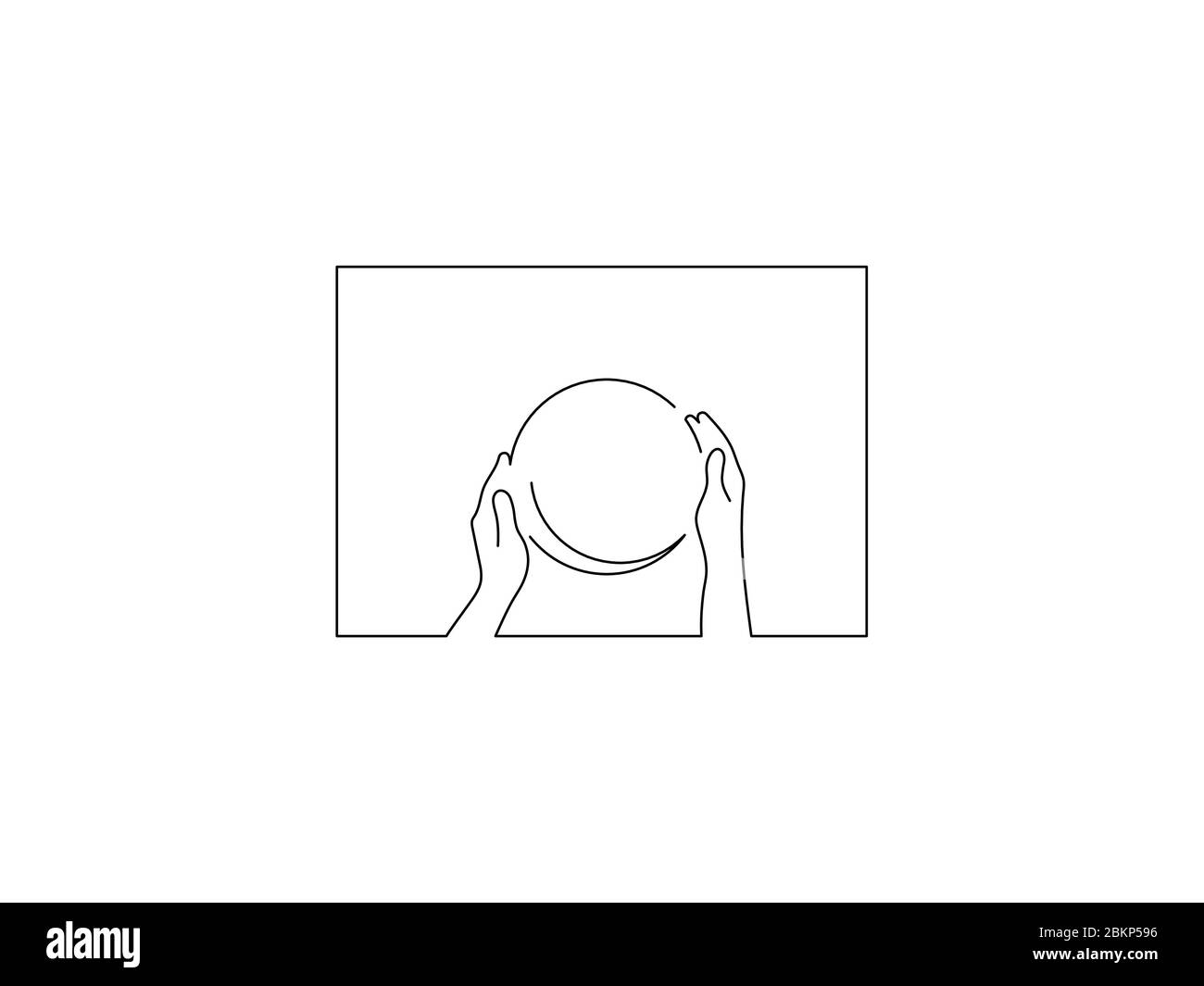 Dessin de ligne isolée Baker, dessin d'illustration vectorielle. Collecte des aliments. Illustration de Vecteur