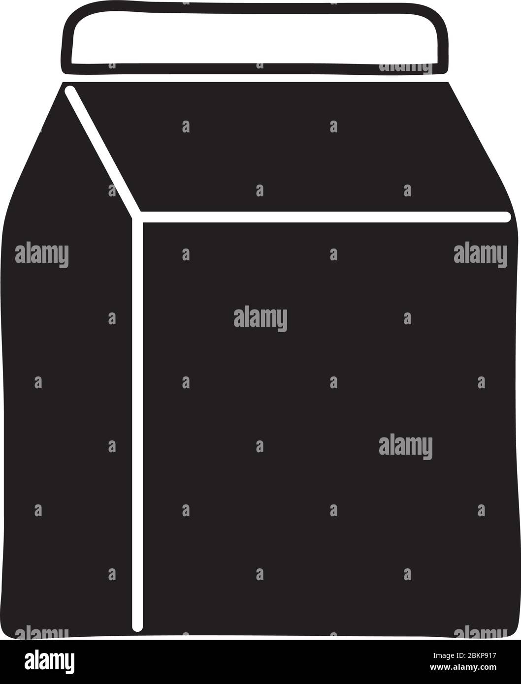 Boîte à lait isolée style silhouette icône motif vectoriel Illustration de Vecteur