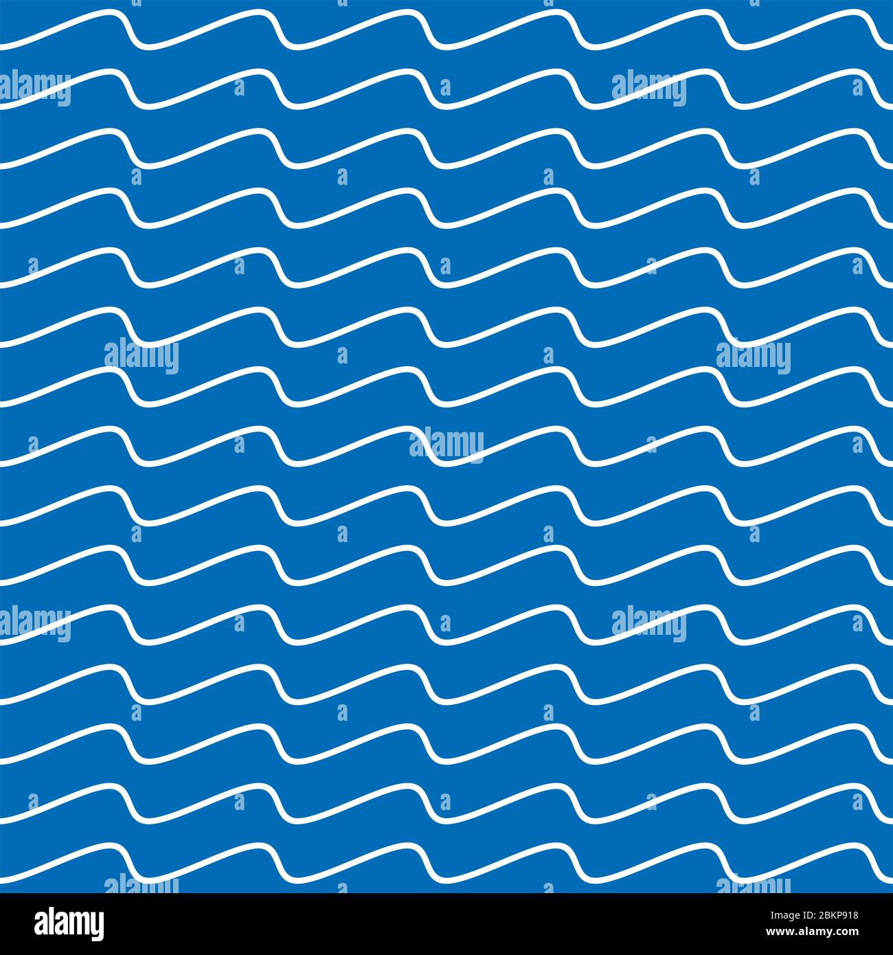 Motif sans couture à lignes ondulées. Lignes de tracé blanches sur fond bleu. Texture marine ondulée. Graphiques vectoriels d'ondulation. Illustration de Vecteur