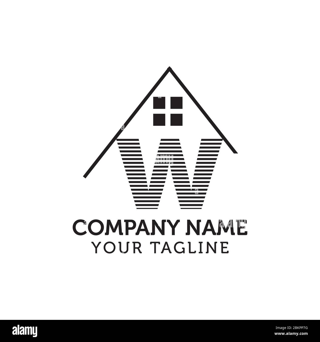 Lettre W logo Immobilier Design Vector . Logo W Home initial Vector Illustration de Vecteur