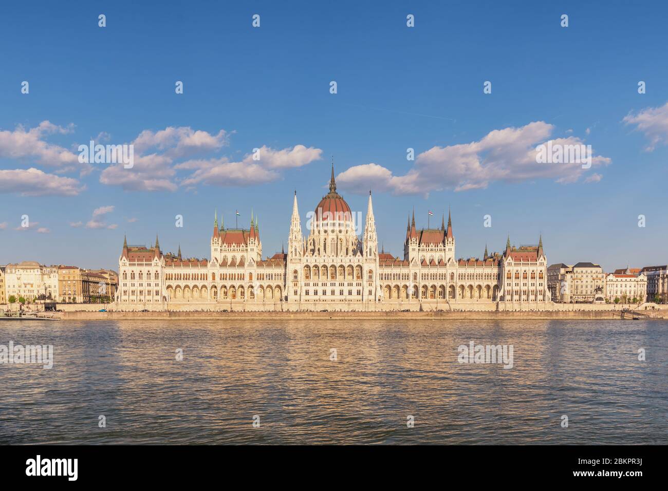 Budapest Hongrie, vue sur la ville au Parlement hongrois et sur le Danube Banque D'Images