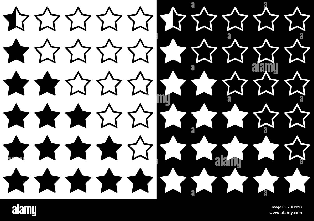 Illustration des étoiles de notation isolée sur blanc Banque D'Images