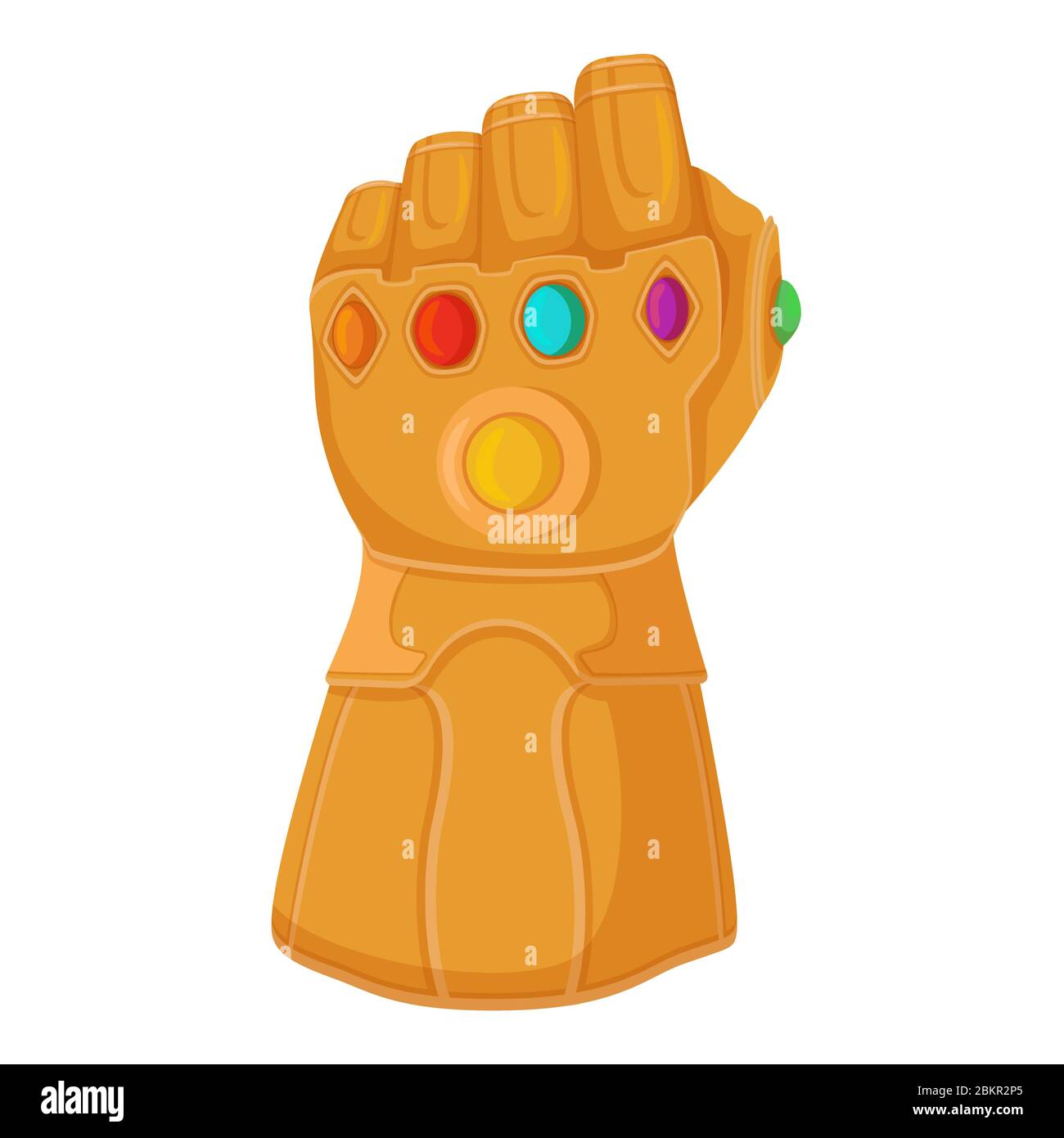 Gant Thanos avec pierres à l'infini. Thanos titane guntlet tous insérés des pierres précieuses de l'éternité Illustration de Vecteur