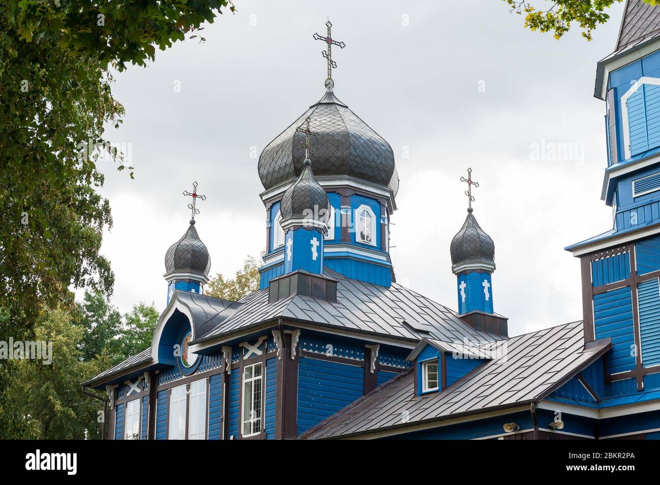 Église orthodoxe de la protection de la Sainte Vierge à Puchły, comté de Hajnowka, Podlaskie Voivodeship, Pologne Banque D'Images