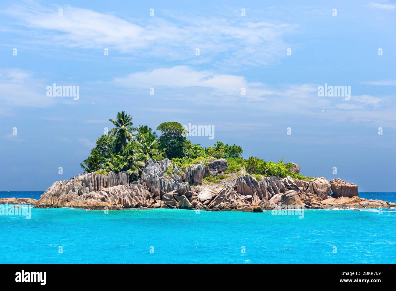 Seychelles, île de Praslin, île de Saint Pierre au large de Praslin Banque D'Images