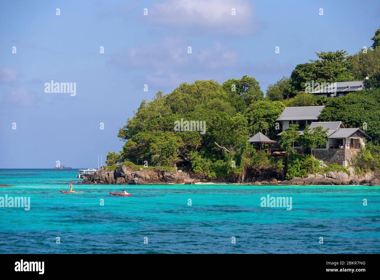 Seychelles, île de Cerf, paddle Banque D'Images