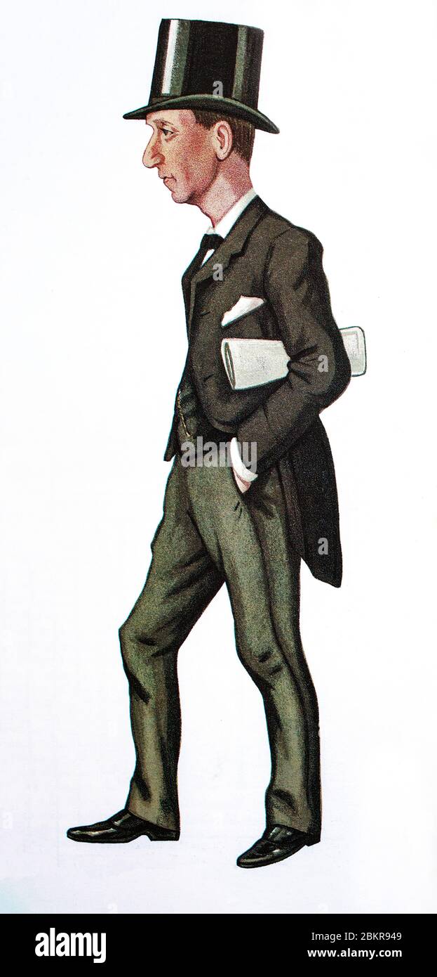 Dessin animé de Herbert Asquith (1852-1928), homme d'État britannique et homme politique libéral qui a été Premier ministre du Royaume-Uni de 1908 à 1916. Caricature de 'Spy' publiée dans Vanity Fair, le 1er août 1891. Banque D'Images