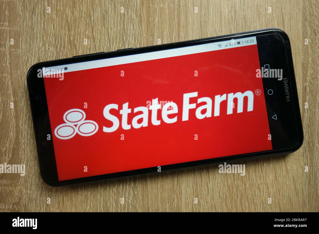 Logo State Farm Bank affiché sur le smartphone Banque D'Images