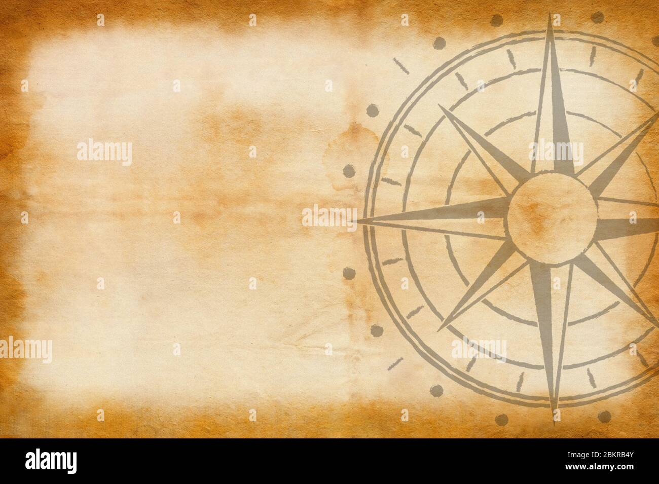 Old vintage parchemin avec rose des vents Banque D'Images