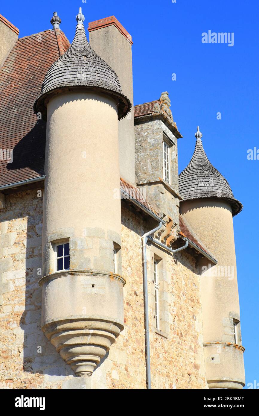 France, haute Vienne, Solignac, Château de la Borie (XVIIe siècle) style Renaissance tardif Banque D'Images
