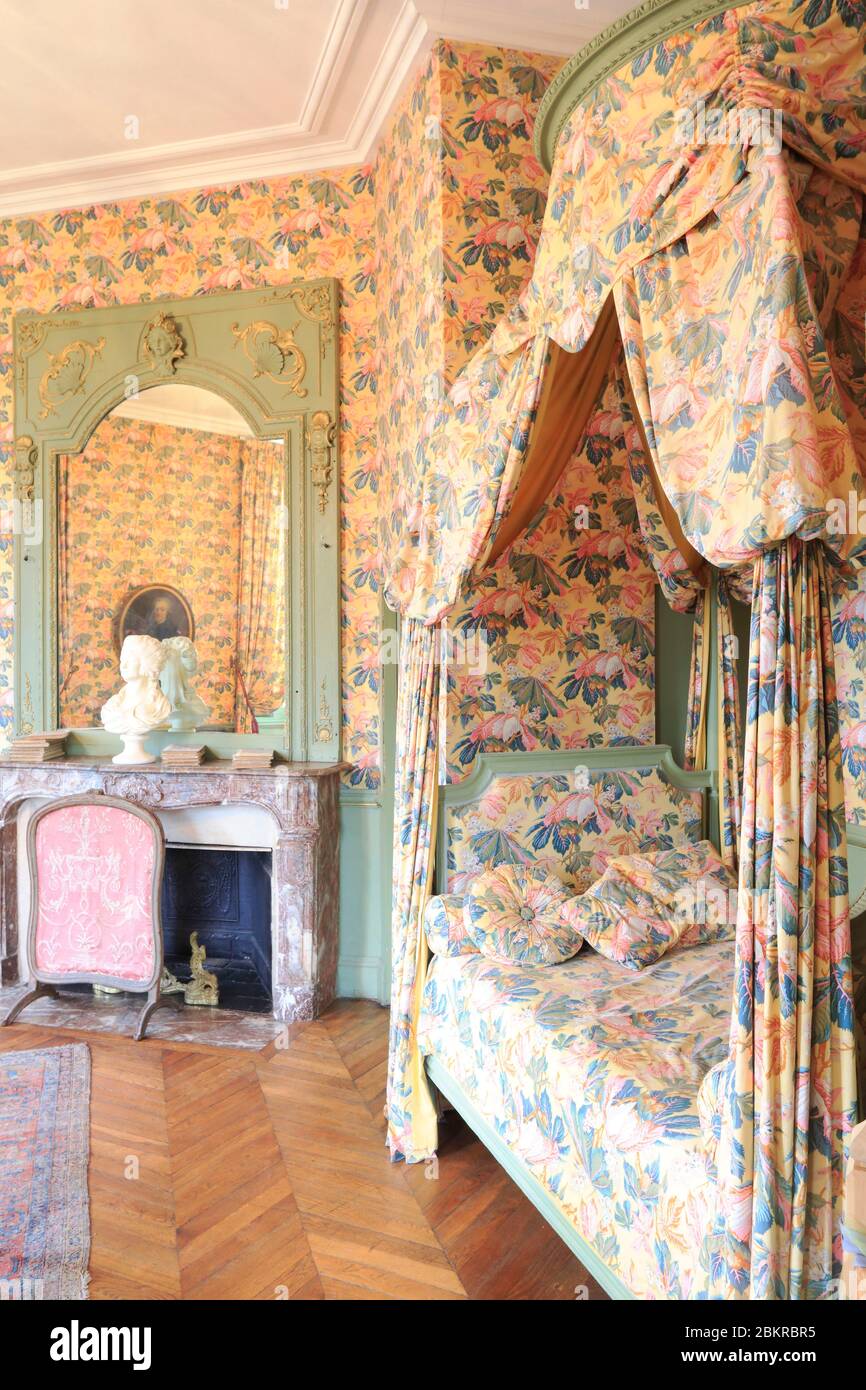 France, Loiret, Sologne, la Ferte Saint Aubin, château du XVIIe siècle, chambre Banque D'Images