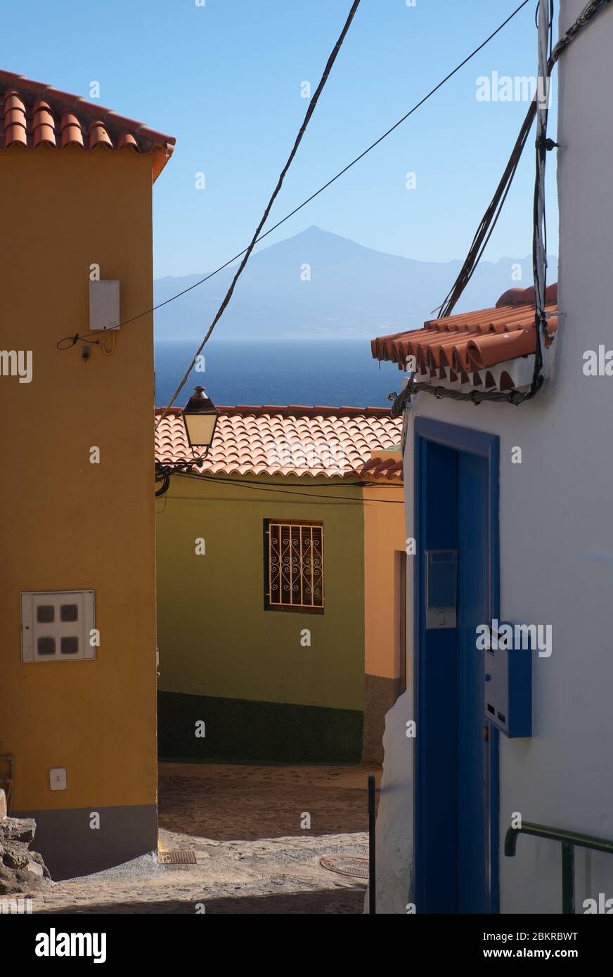 Mont Teide sur Tenerife vue d'Agulo sur la Gomera, une des plus petites îles Canaries Banque D'Images