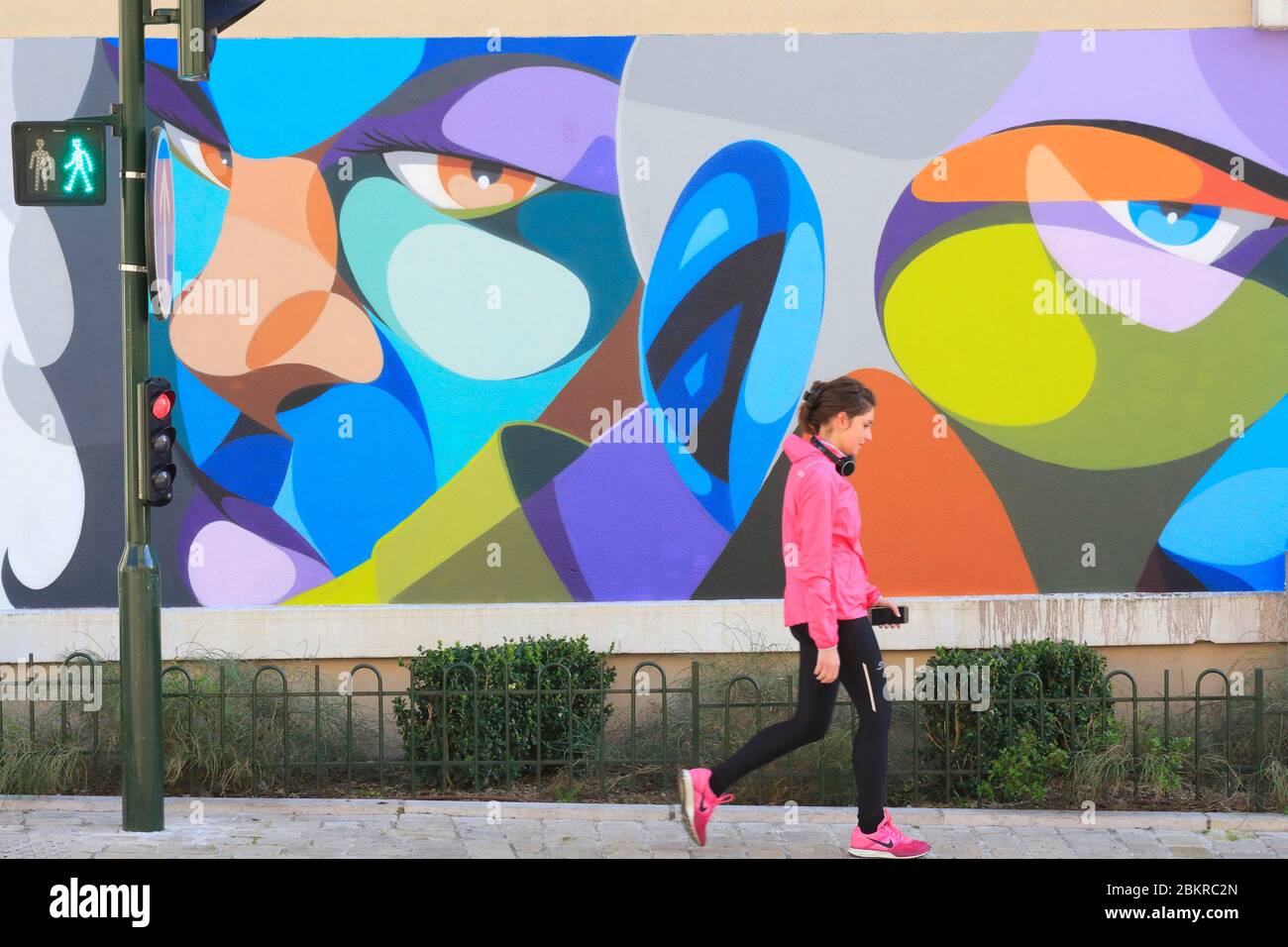 France, Loiret, Orléans, rue des Carmes, art de rue de l'artiste Alber Banque D'Images