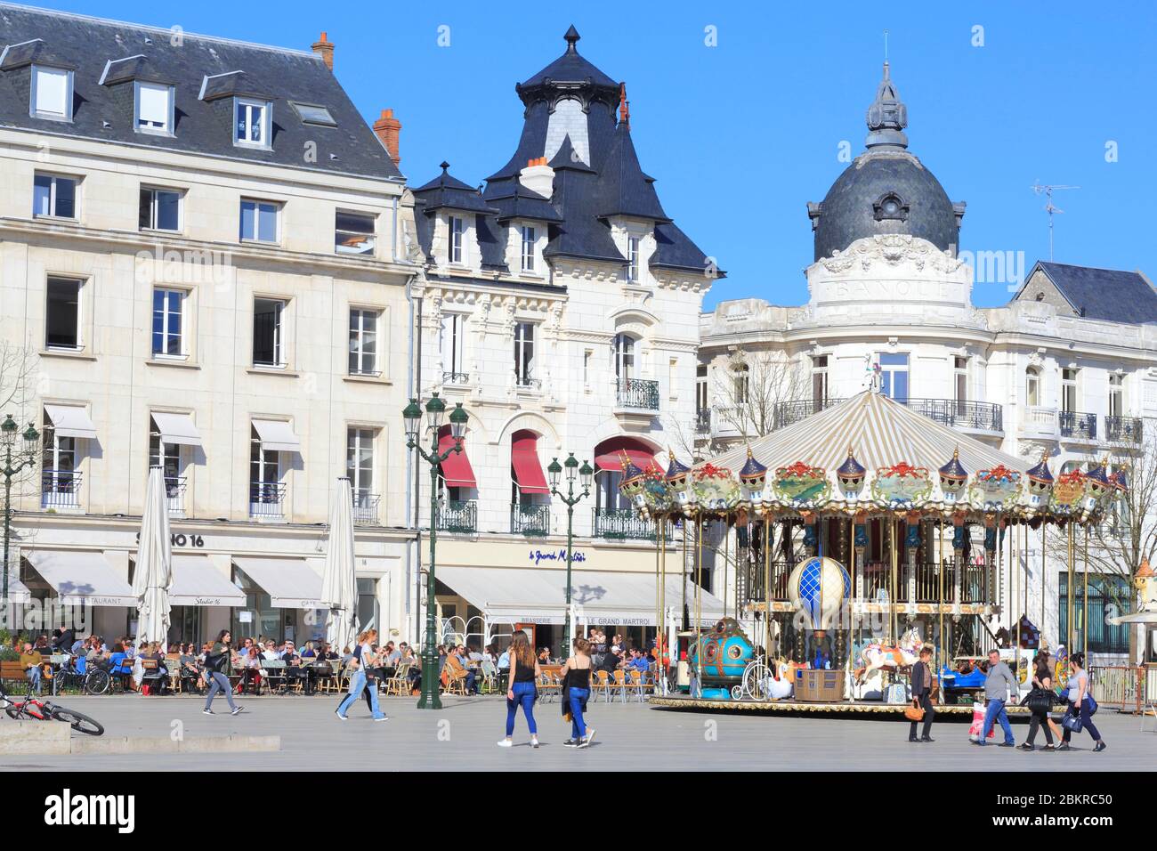 France, Loiret, Orléans, place du Martroi, manège Banque D'Images