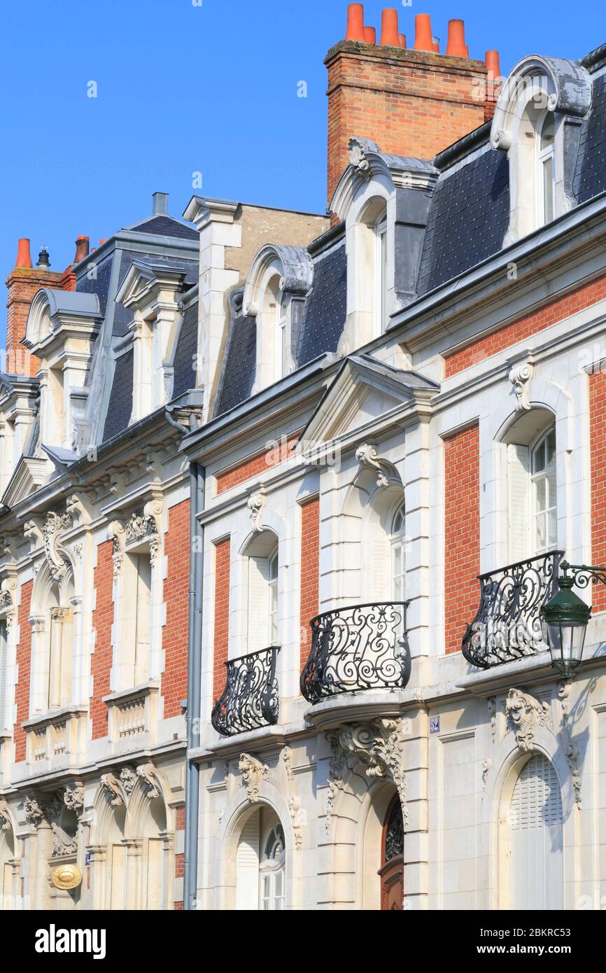 France, Loiret, Orléans, rue Alsace Lorraine, demeures du début du XXe siècle Banque D'Images