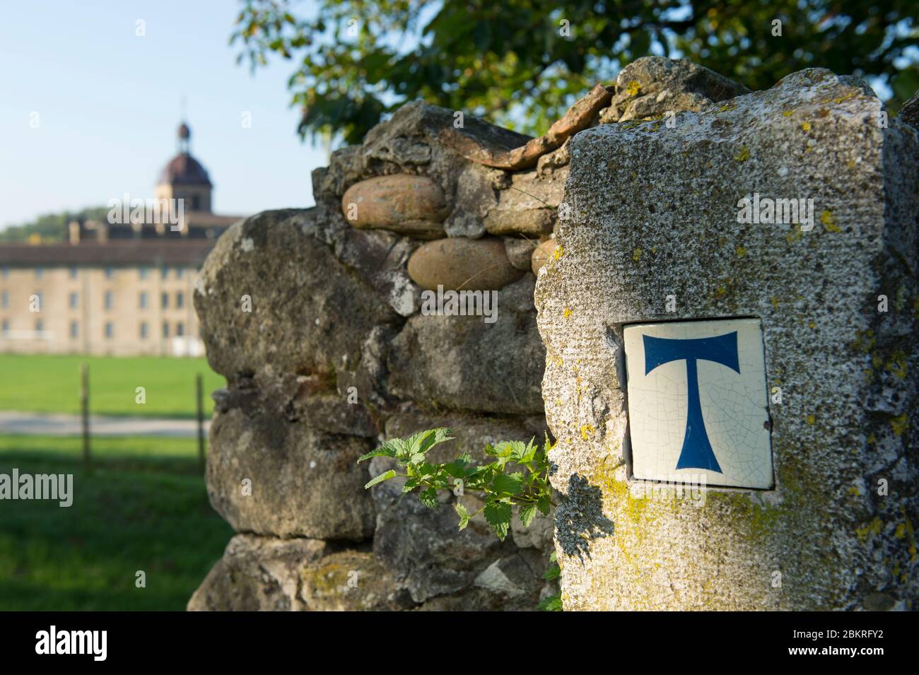 France, Isère, Saint Antoine l'Abbaye, le plus beau village de France, le Tau, croix des