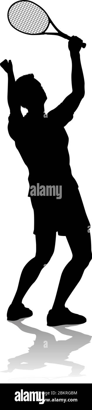 Tennis Silhouette Sport joueur Homme Illustration de Vecteur